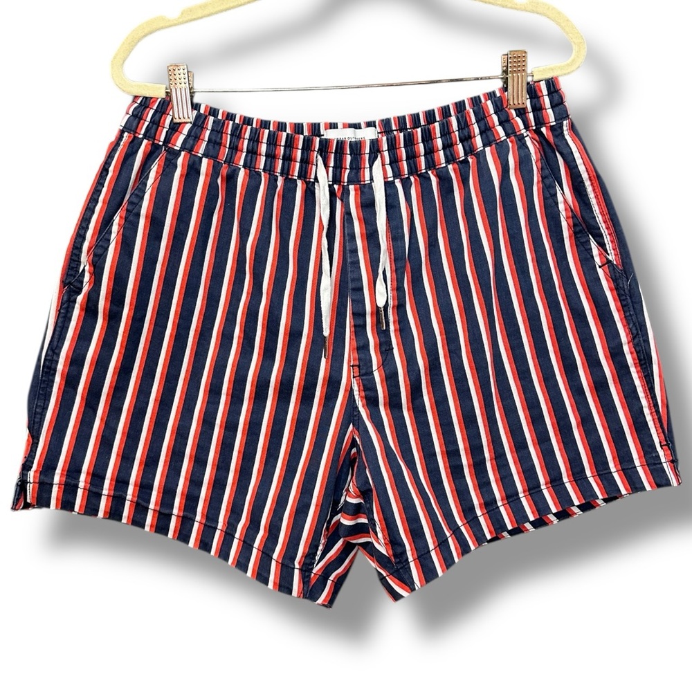 Urban Outfitters Navy, Red & White Striped Drawstring Shorts. Size Large